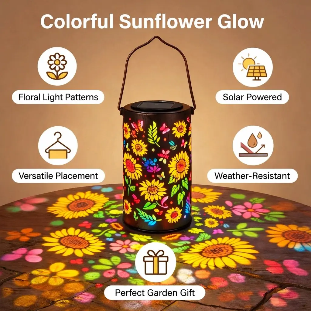 Solar Sunflower Garden Lantern 5 Solar Sunflower Garden Lantern - Image 5
