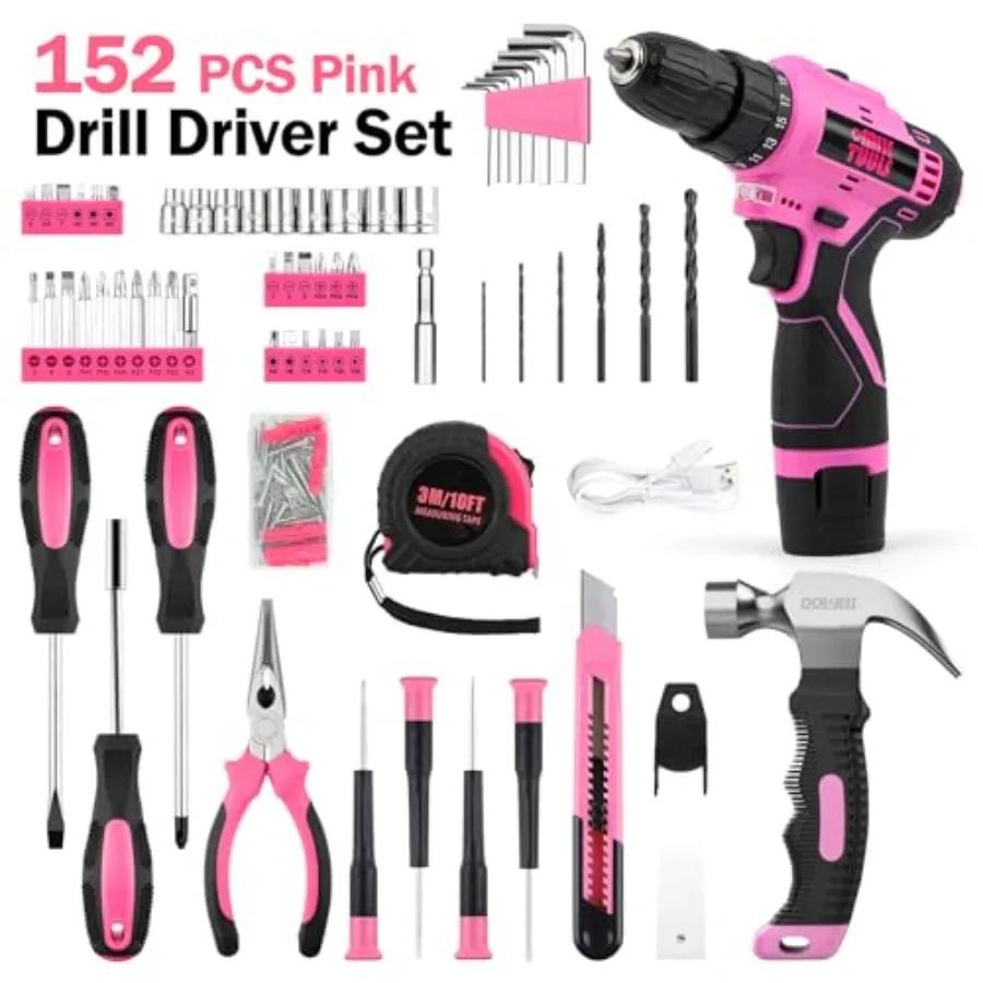 Pink Cordless Drill Set for Women 2 Pink Cordless Drill Set for Women - Image 2