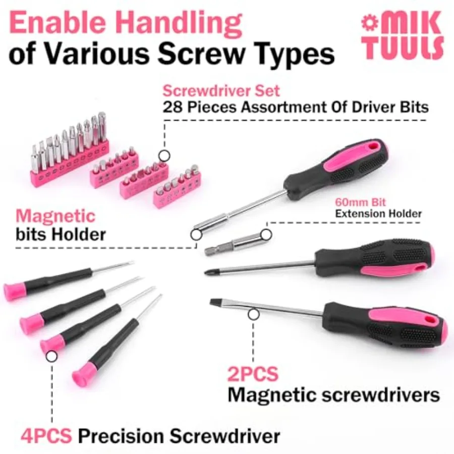 Pink Cordless Drill Set for Women 6 Pink Cordless Drill Set for Women - Image 6