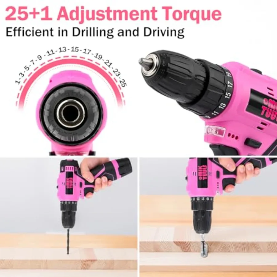 Pink Cordless Drill Set for Women 4 Pink Cordless Drill Set for Women - Image 4