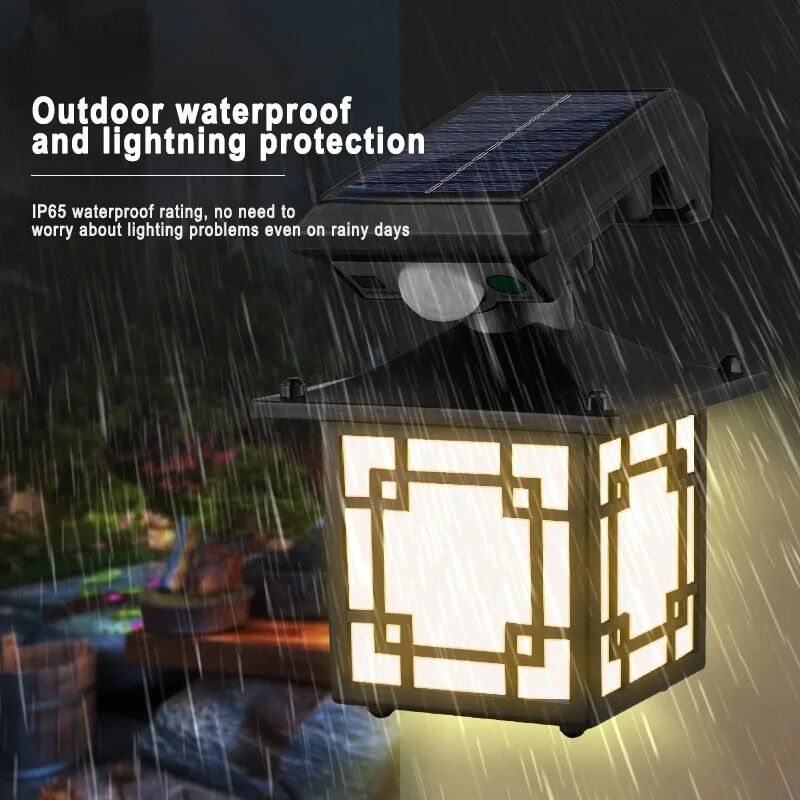 Retro Solar Wall Lamp – IP65 Waterproof Outdoor Light with Motion Sensor 5 Retro Solar Wall Lamp – IP65 Waterproof Outdoor Light with Motion Sensor - Image 5