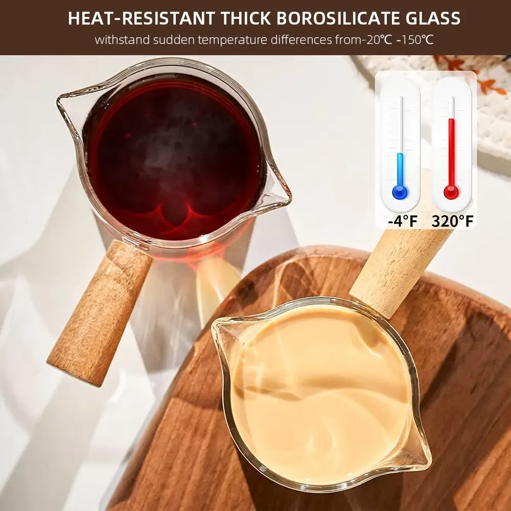 Glass Espresso Measuring Cup with Wooden Handle 6 Glass Espresso Measuring Cup with Wooden Handle - Image 6